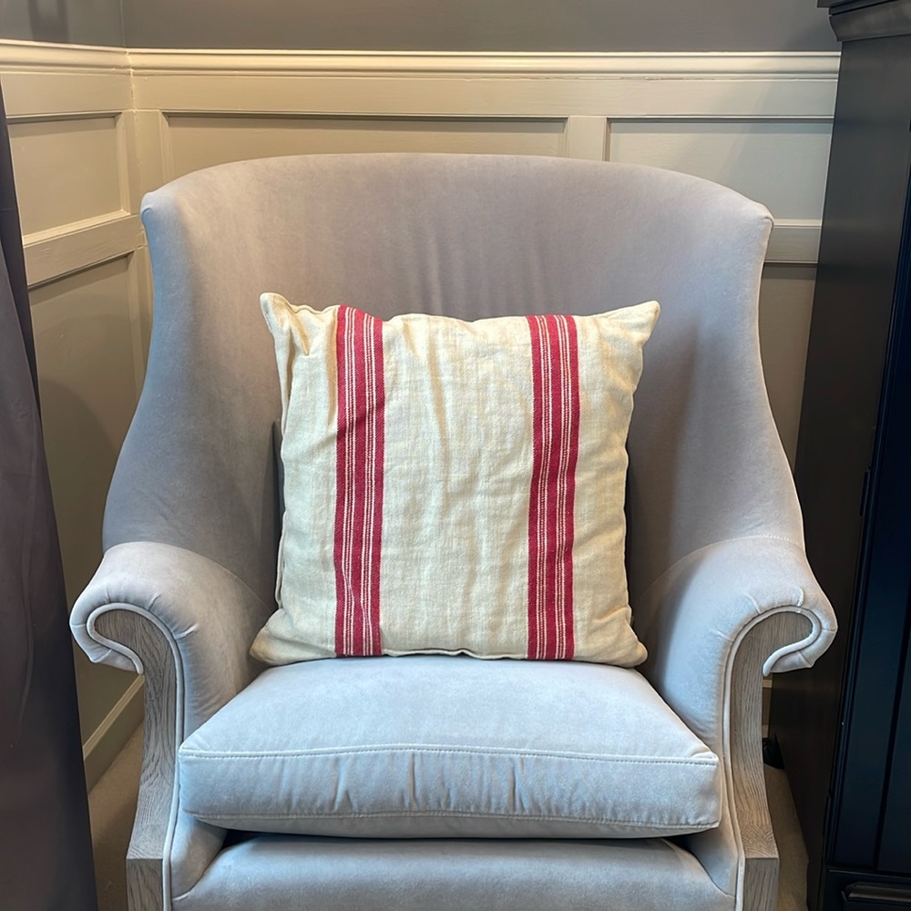 Pottery Barn Red Striped Pillow Cover